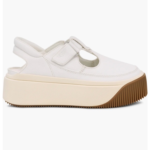 UGG Shoes - UGG Ez-Duzzit Platform T-Strap White Sneaker 9